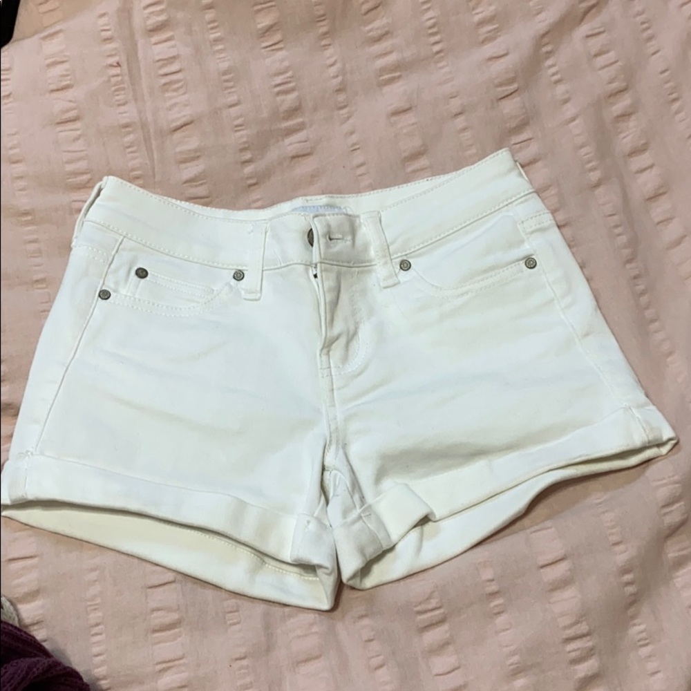 white jean shorts